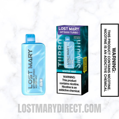 Winter Mint Lost Mary MT15000 TURBO Vape With Package Box