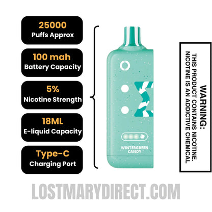 Wintergreen Candy Off Stamp Sweet X-Cube Pod Specifications