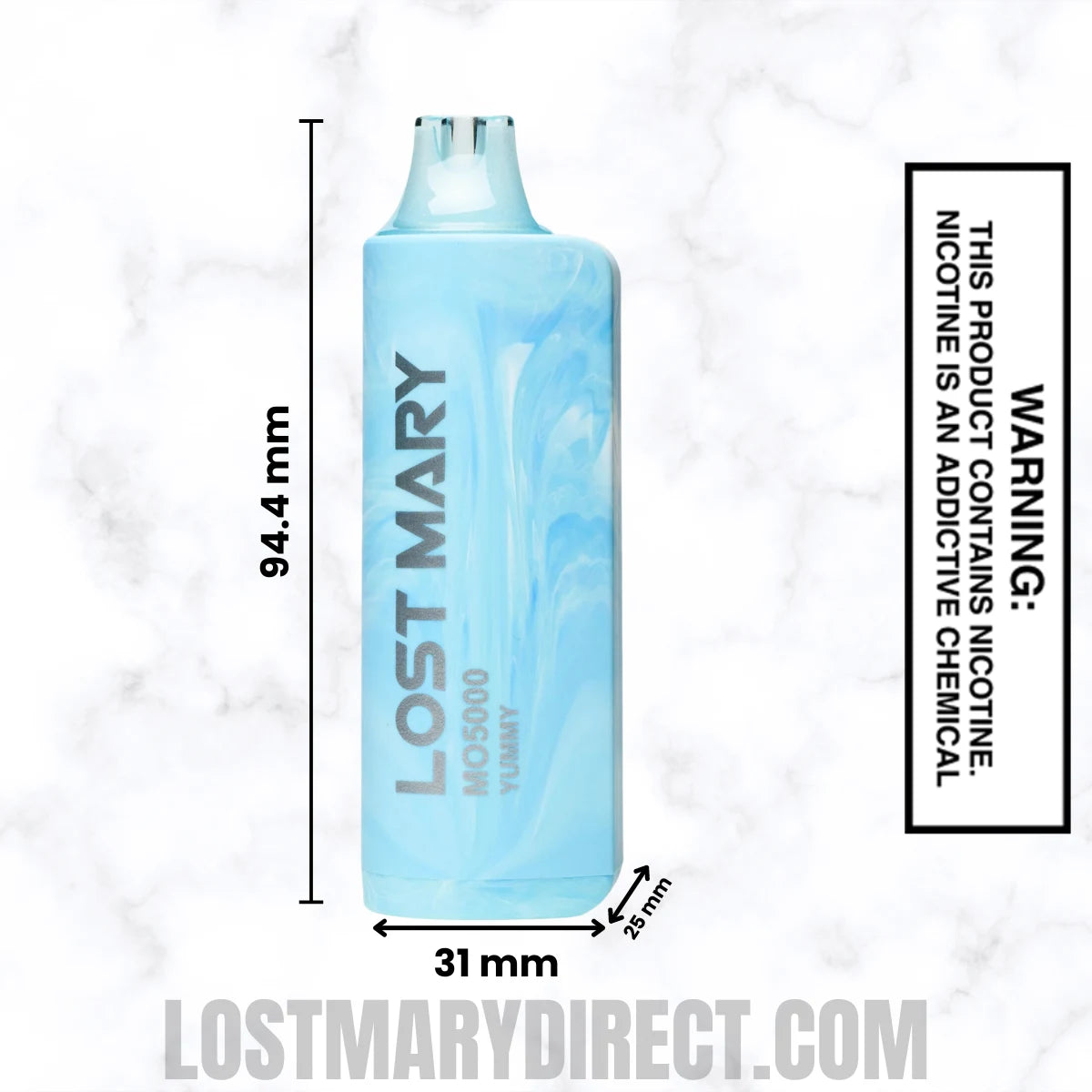 Yummy Lost Mary MO5000 Disposable Vape Dimension